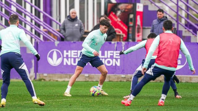 Imagen del entrenamiento del Real Valladolid de esta mañana