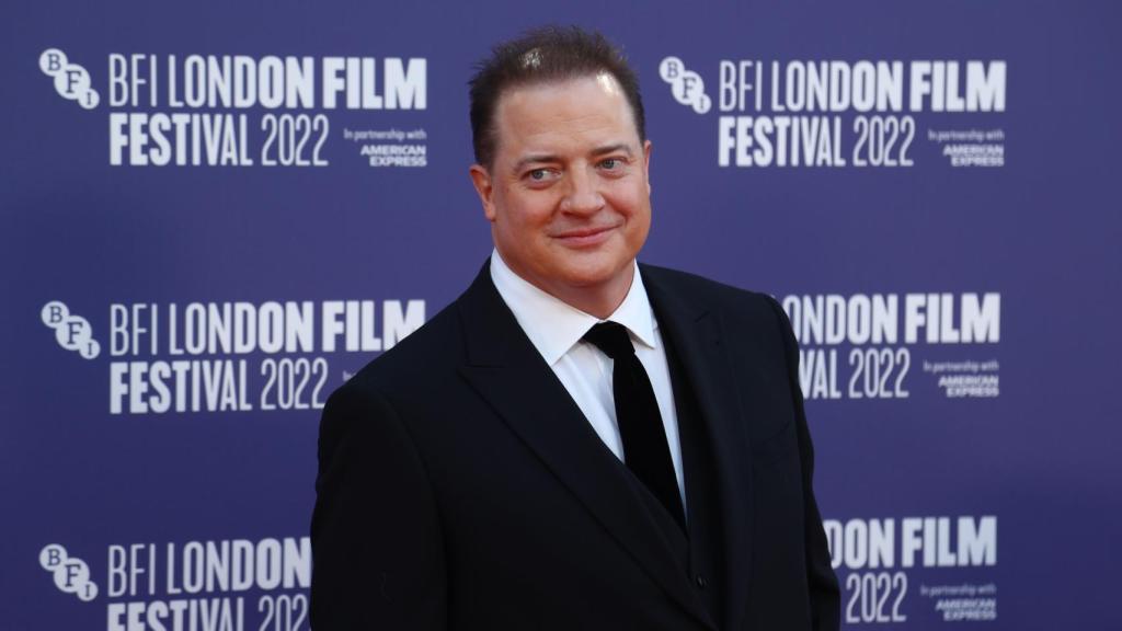 Brendan Fraser presentando la película 'The Whale' en el Festival de Cine de Londres.