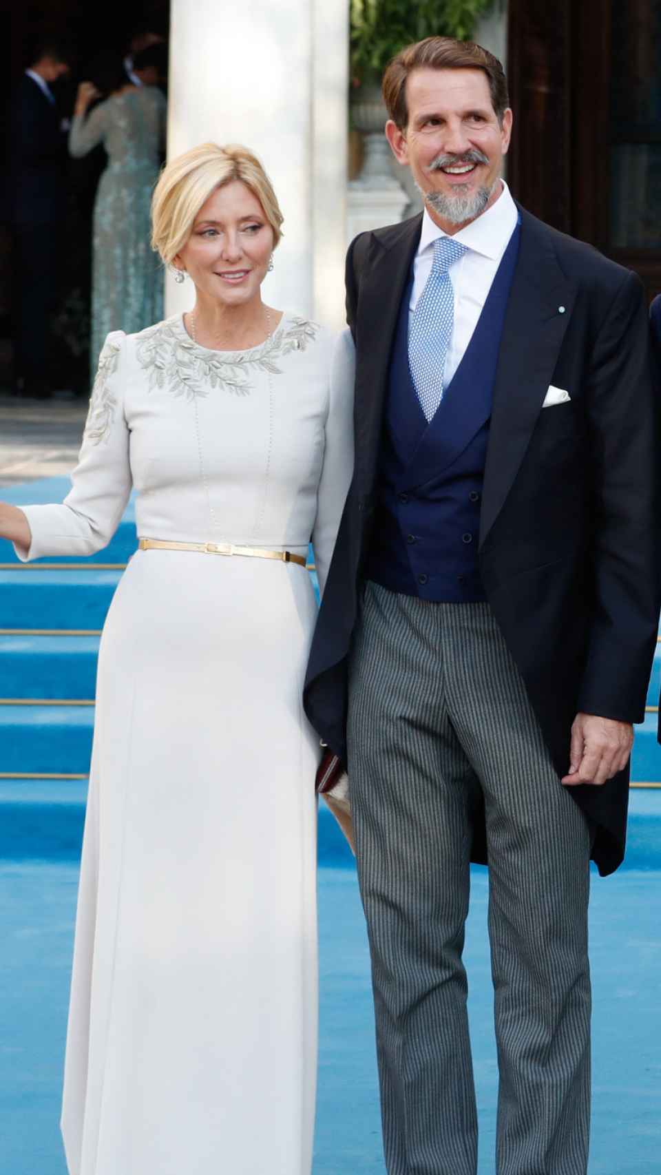 Pablo de Grecia y Marie-Chantal en la boda de Felipe de Grecia, en 2021 en Atenas.