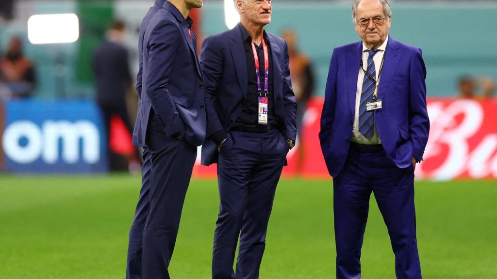 Didier Deschamps y Noël Le Graët, antes de la final del Mundial de Qatar