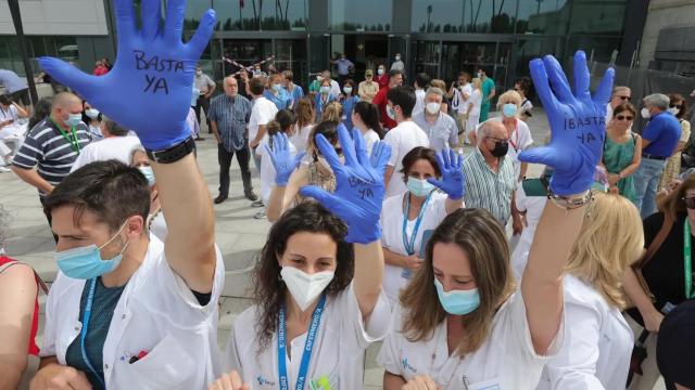 Una protesta de sanitarios, en imagen de archivo.