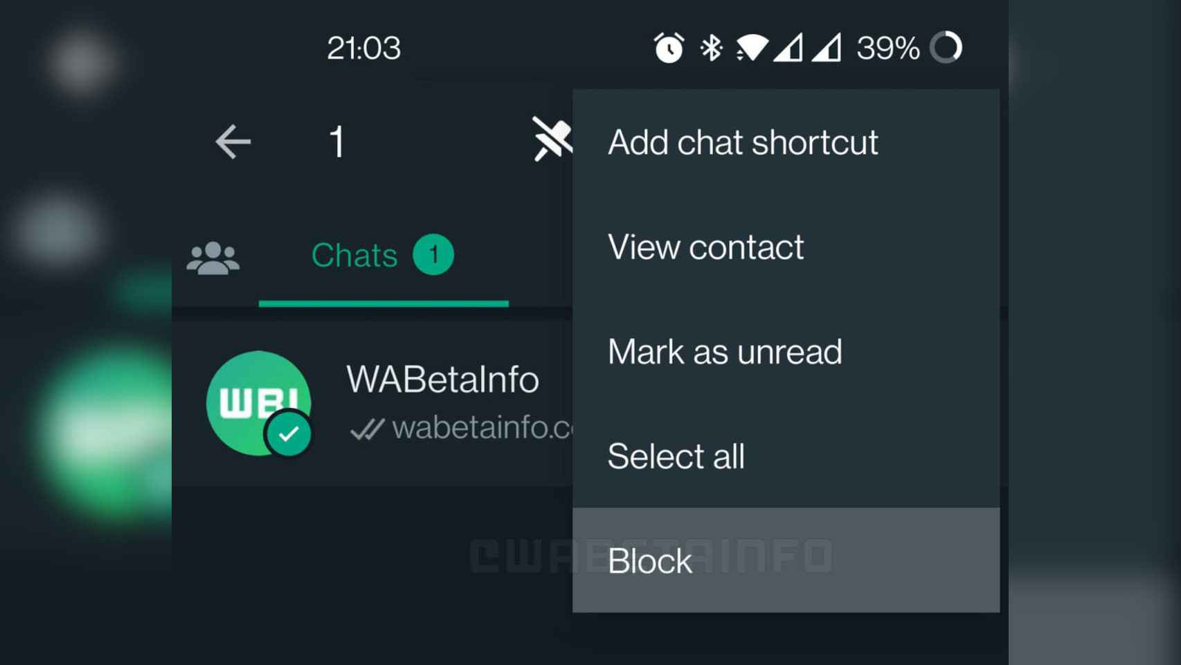 La nueva opción de bloqueo de usuarios de WhatsApp