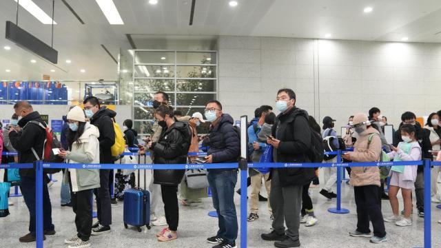 Turistas procedentes de Shanghái.