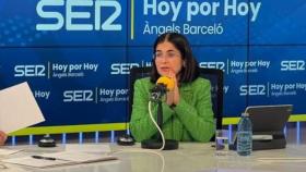 La ministra de Sanidad, Carolina Darias, este lunes en una entrevista en la Ser.