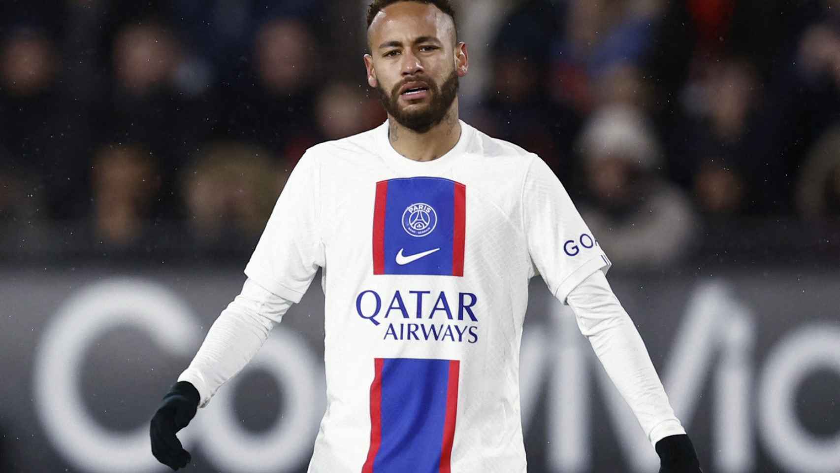 Neymar, durante el partido frente al Rennes.