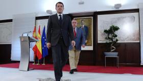 El presidente de la Junta de Castilla y León, Alfonso Fernández Mañueco, este jueves en la sede del Gobierno regional.