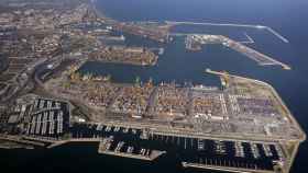 Vista aérea del puerto de Valencia.
