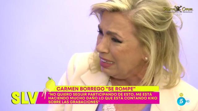 Carmen Borrego estalla entre lágrimas contra 'Sálvame': ¡Hasta que no me enterréis no vais a parar!