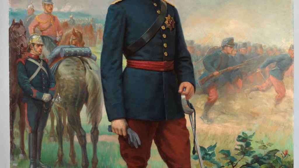 'Alfonso XIII', con uniforme de campaña'. Retrato de Víctor Morelli Sánchez-Gil. Museo del Prado.