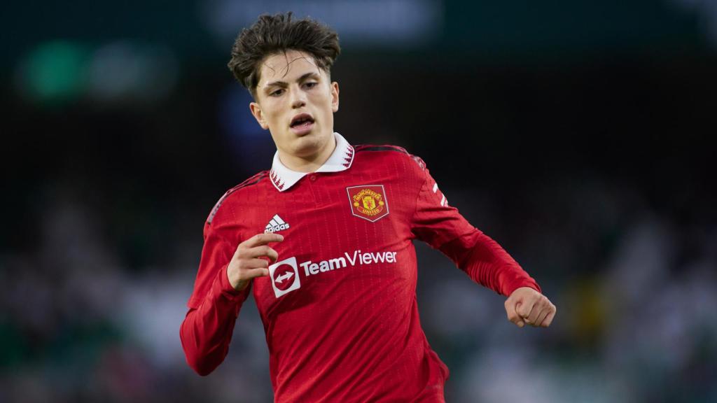 Alejandro Garnacho durante un partido del Manchester United