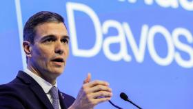 Pedro Sánchez, durante su intervención este martes en el Foro de Davos