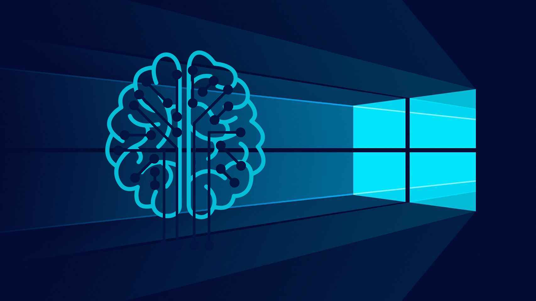 Wallpaper de Windows con un logo de inteligencia artificial.