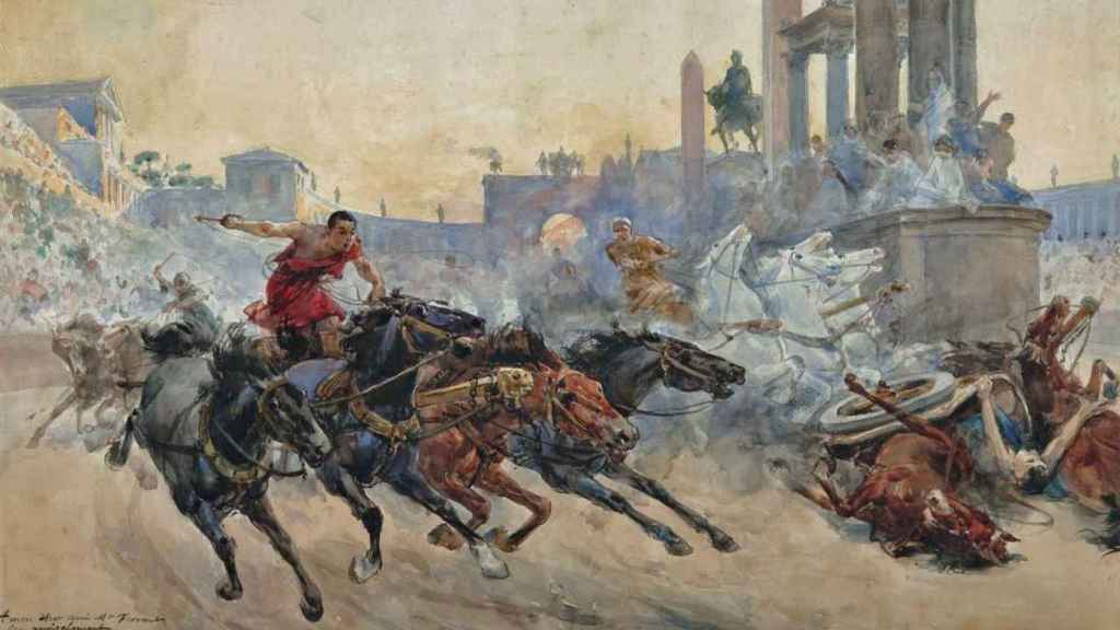 Uno de los cuadros de Ulpiano Checa que replicaron las películas de Hollywood sobre la antigua Roma.