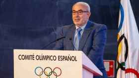 José Luis Mendoza durante un acto en la sede del Comité Olímpico Español.