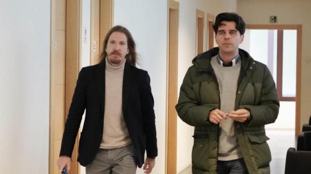 El líder de Podemos en Castilla y León, Pablo Fernández, y el coordinador de IU en Castilla y León, Juan Gascón