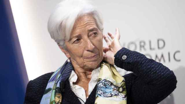 Christine Lagarde, presidenta del Banco Central Europeo, este jueves en Davos.