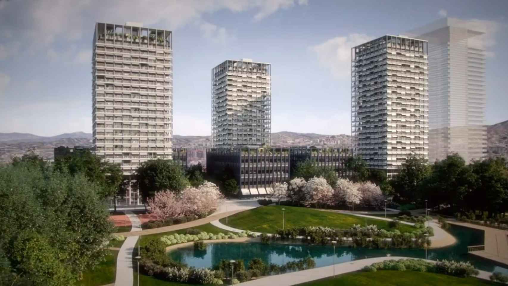Diseño de Rafael Moneo y José Seguí para las torres que quiere construir Stoneweg en los suelos de Repsol, en Málaga.