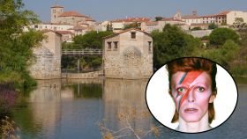 Aceñas de Cabañales, en un montaje con David Bowie