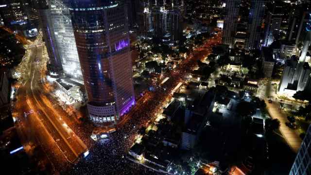 Protestas del sábado 21 de enero en Tel Aviv (Israel) contra la reforma judicial de Netanyahu