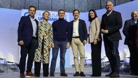 Alberto Núñez Feijóo con los cinco candidatos del PP a las Alcaldías de las capitales de Castilla-La Mancha