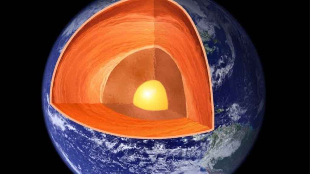 Representación del núcleo interno de la Tierra.