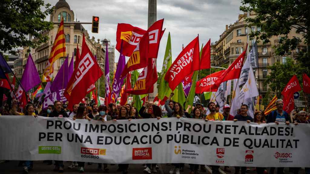 Huelga de profesores, en Barcelona.