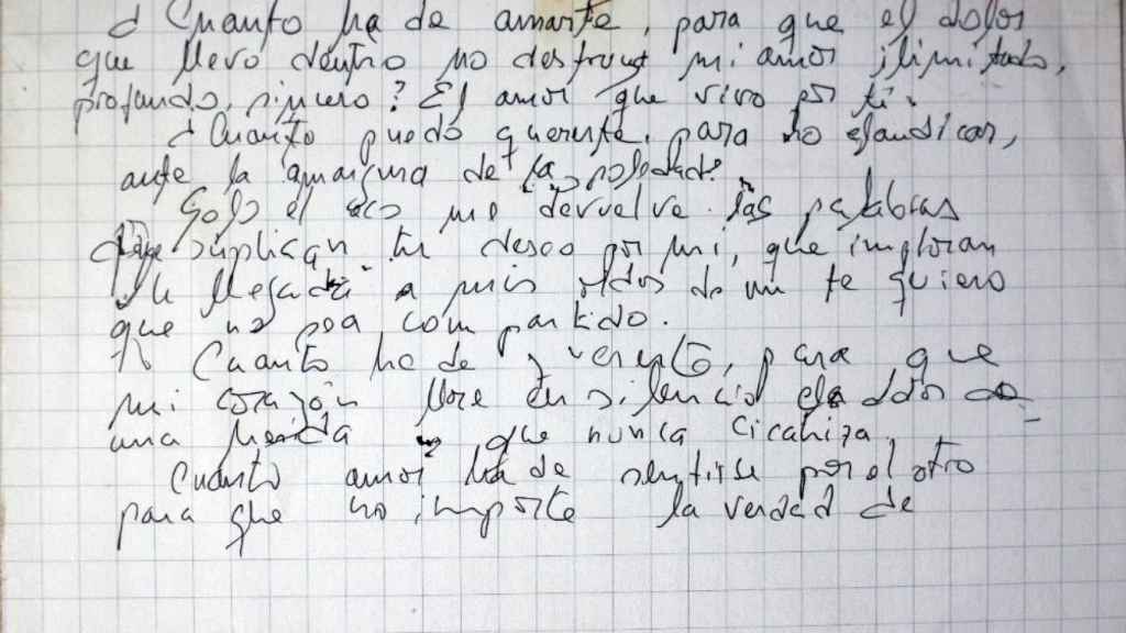 Carta de Antonio Vega a Marga del Río. Imagen cedida por la editorial Espasa