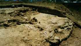 Imagen de los restos arqueológicos en el proceso de excavación.