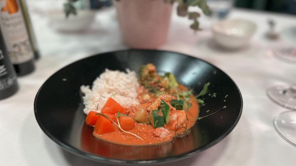 Curry rojo con rape y gamba de la costa de Almería de Pablo Fuente