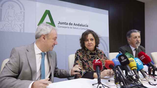 La consejera de Salud y Consumo de la Junta de Andalucía, Catalina García, en rueda de prensa.