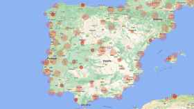Mapa de España en aporee.