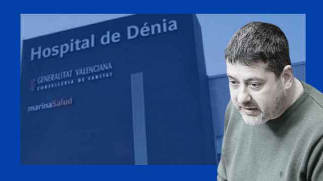 El diputado de Compromís, Josep Nadal, y el hospital de Dénia.