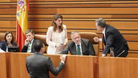 El presidente de las Cortes, Carlos Pollán, durante el pleno de aprobación de los presupuestos, el pasado 23 de diciembre.