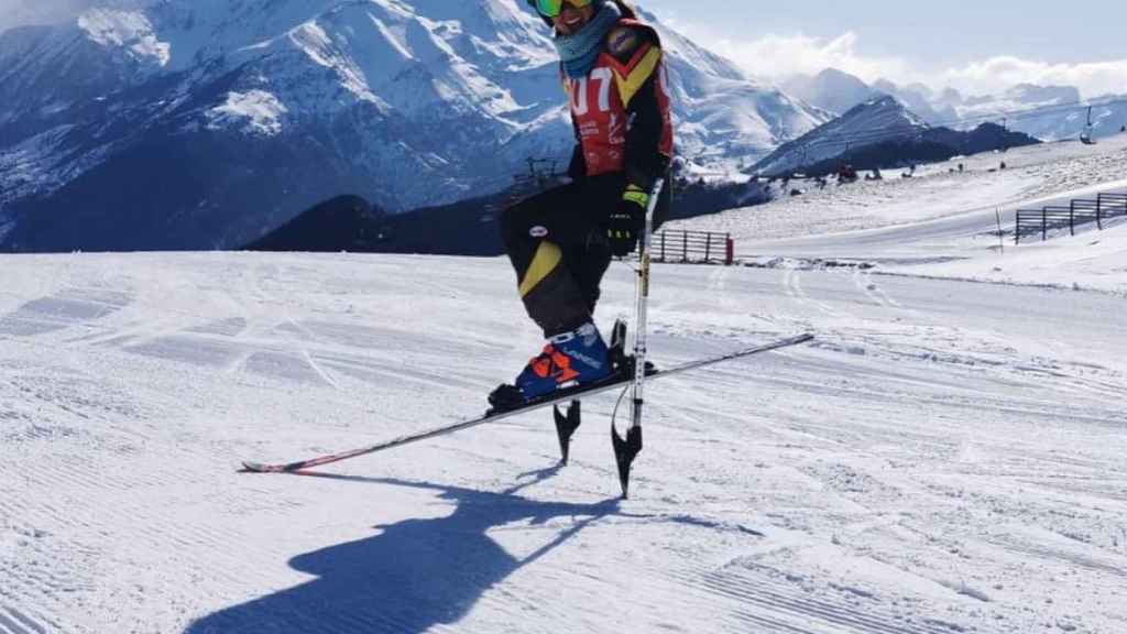 María Martín-Granizo durante una prueba del Campeonato de España de Esquí Adaptado