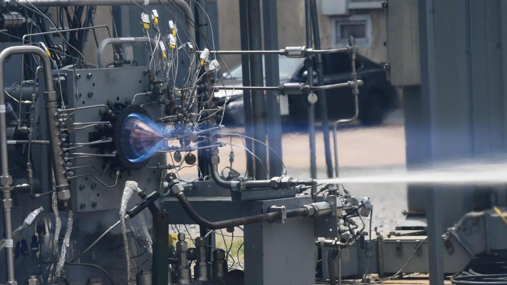 Motor RDRE en prueba de fuego caliente.