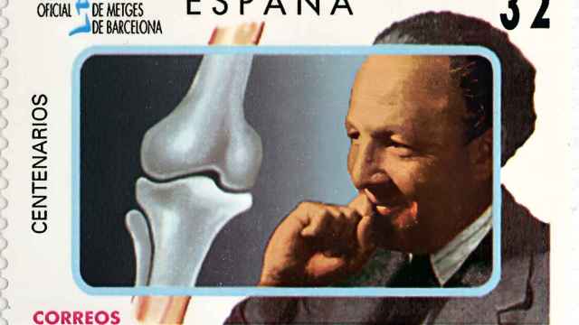 Sello emitido en conmemoración del centenario del nacimiento de Josep Trueta.