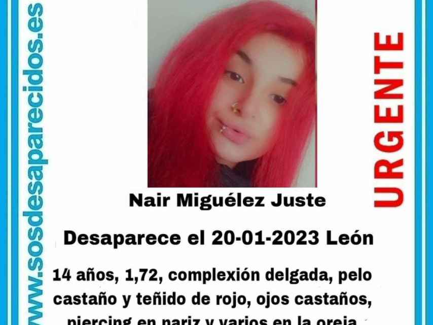 Nair Miguélez Juste, la joven desaparecida en León