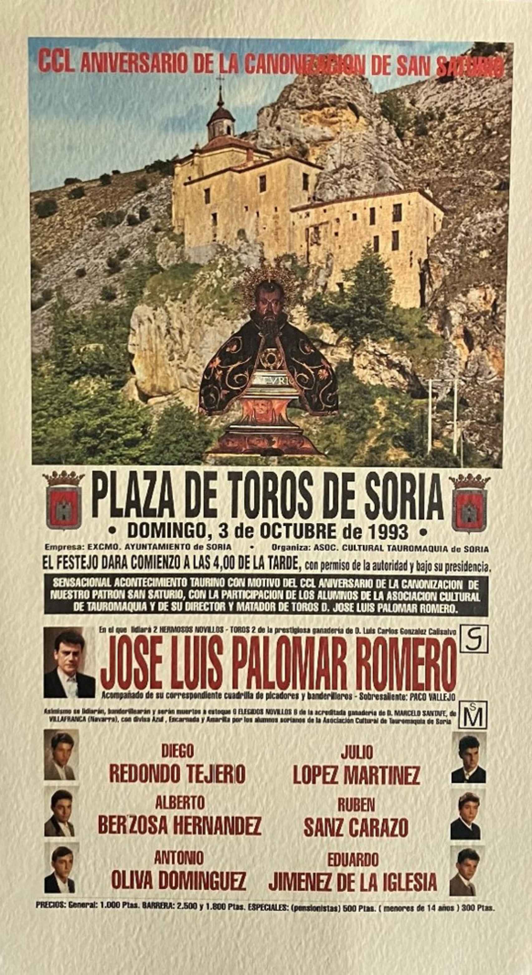 Un cartel de los comienzos de Julio López como becerrista
