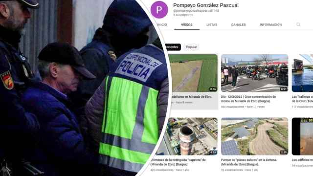 Pompeyo González Pascual el día de su detención y una imagen de su canal de YouTube.