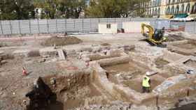 Imagen de las excavaciones arqueológicas realizadas en la parcela de los antiguos cines Astoria y Victoria, en Málaga.