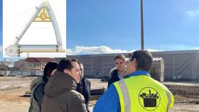 Montaje con el nuevo Mercadona de Benavente y el espacio donde se va a ubicar