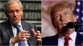 A la izquierda, el periodista Bob Woodward; a la derecha, el expresidente Donald Trump.