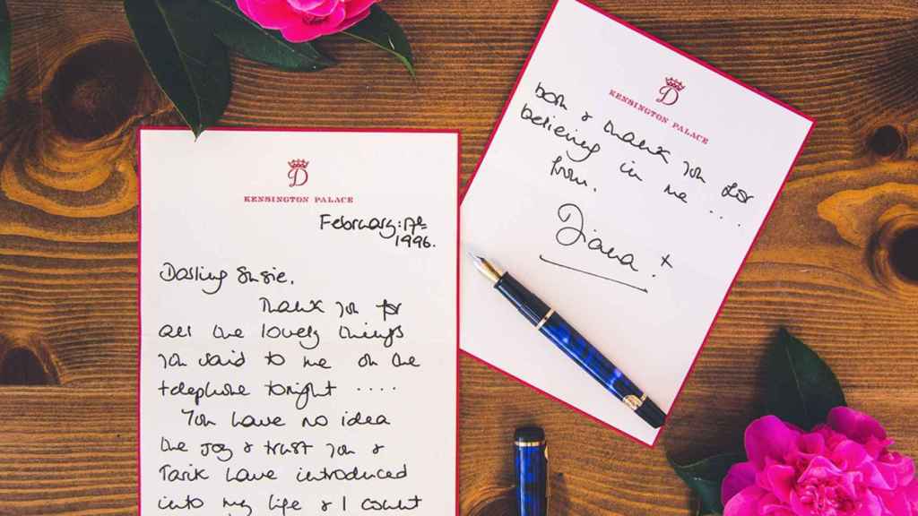 Las cartas de Diana de Gales que saldrán a subasta.