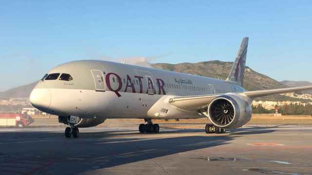Uno de los aviones de Qatar Airways.