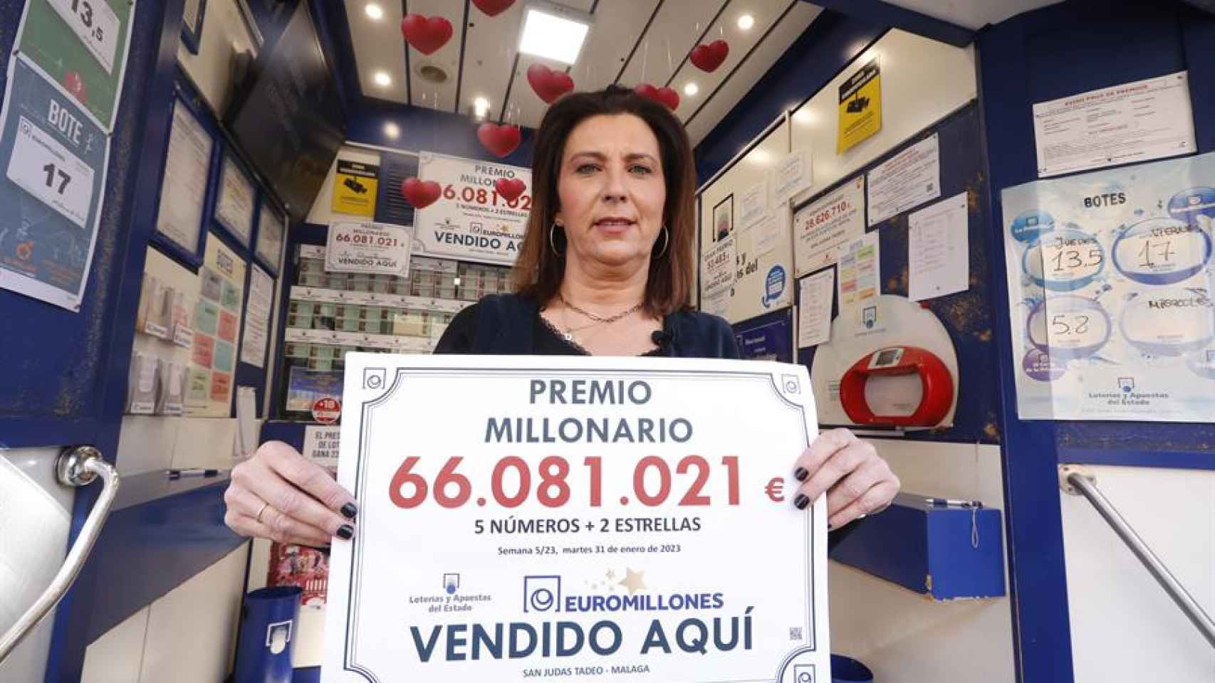 La lotera  que ha repartido 66 millones del Euromillón en Málaga.
