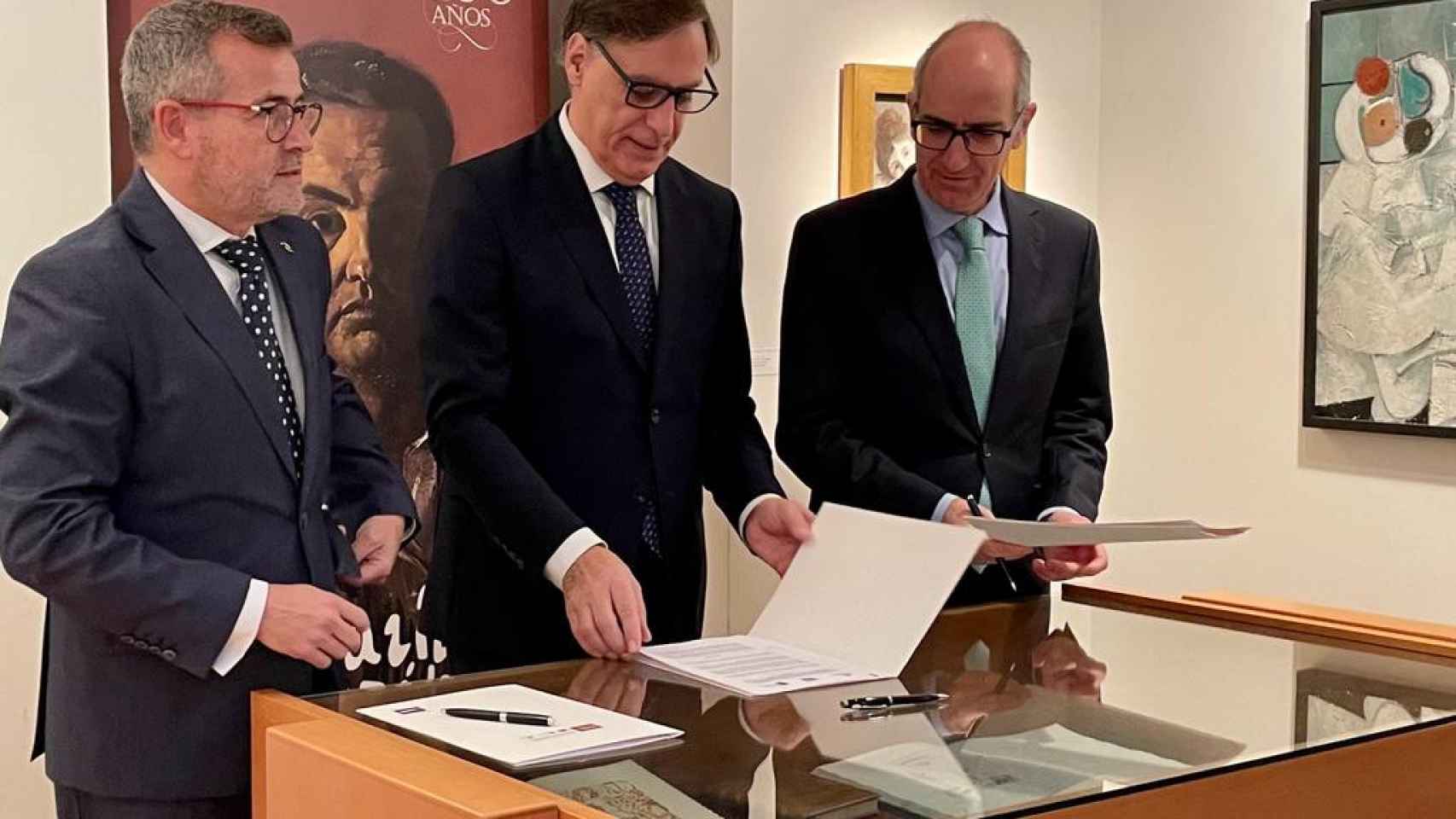 Firma del acuerdo de colaboración entre Fundación Caja Duero, Fundación Ciudad de Cultura y Diputación de Salamanca