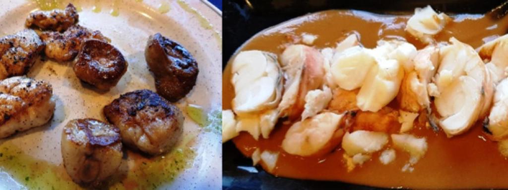 Riñoncitos y mollejas de lechazo, y bogavante en cumple de César Lomas