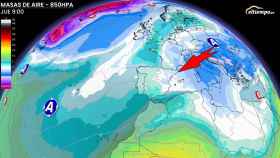 Las masas de aire frío procedentes de Europa que afectarán a España. ElTiempo.es.