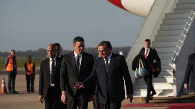 Pedro Sánchez, a su llegada a Rabat, sin Mohamed VI.