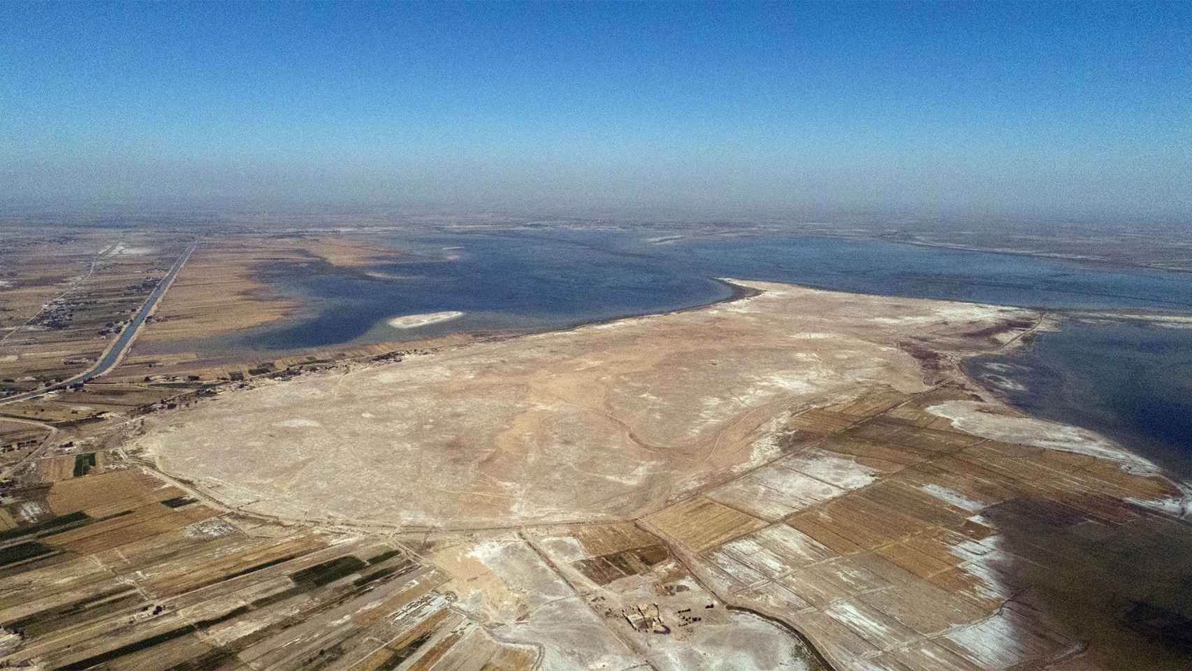 Imagen aérea del yacimiento de la antigua ciudad sumeria.